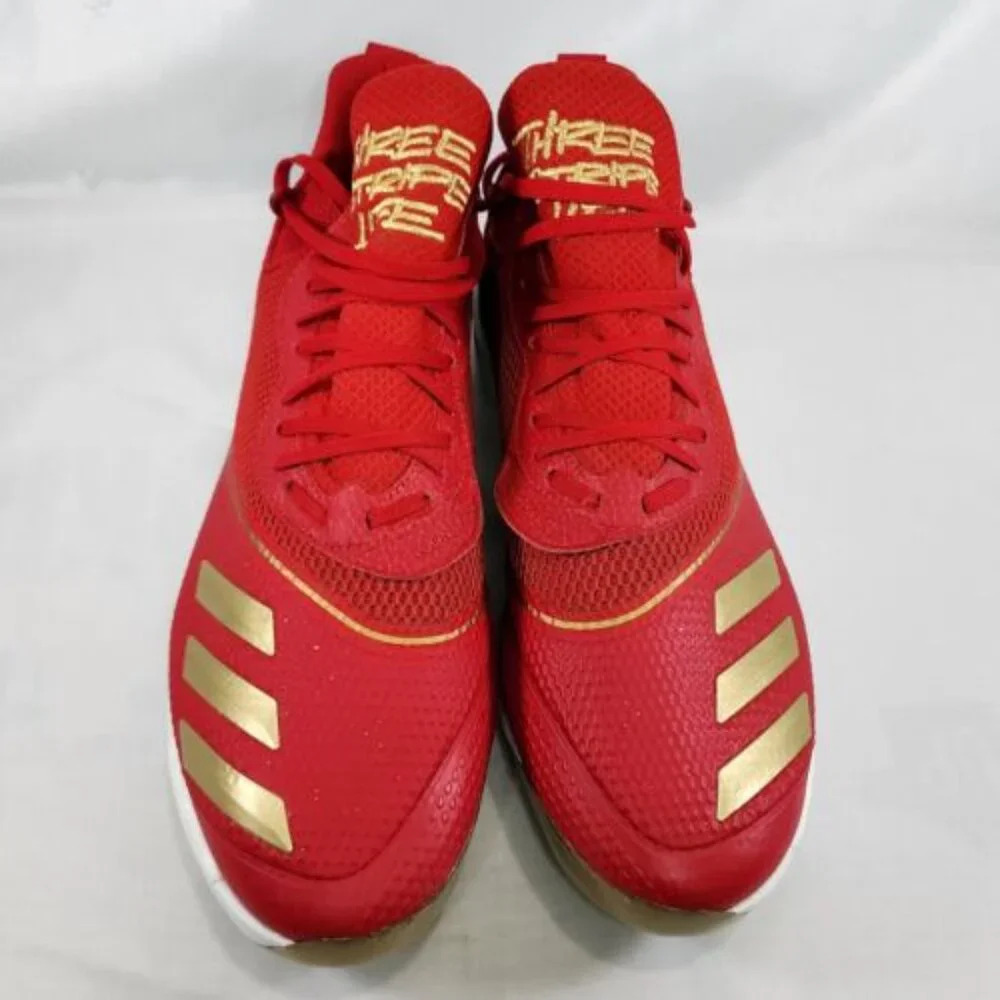 Adidas Icon V Cleats Metal Red Gold Flash G28235 Clean‎ Rare Retro Men's Size 13